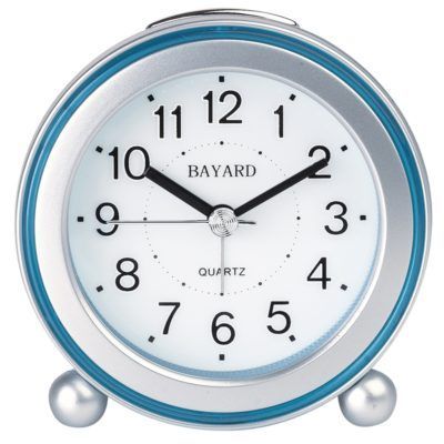 Réveil silencieux rond contour bleu ou vert -  Bayard TF90