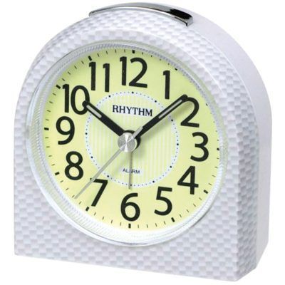 Réveil silencieux style carbone blanc ou noir - Rhythm