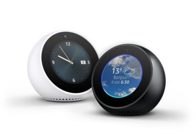 Amazon Echo Spot - réveil connecté avec Alexa - Blanc ou Noir