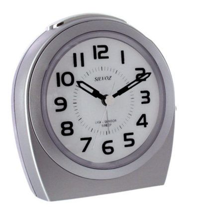 Réveil à quartz silencieux argenté sonnerie à répétition
					Ref : SHS281RA
