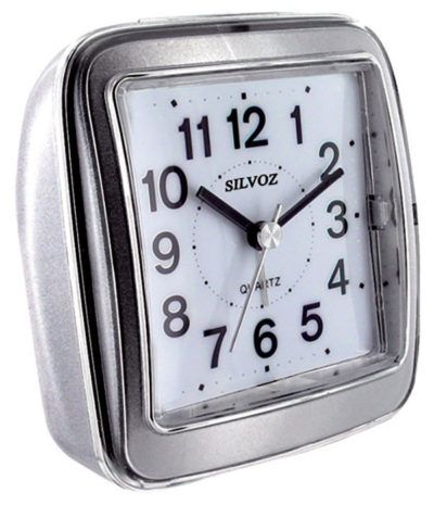 Réveil à quartz silencieux carré gris
					Ref : SHS288R40