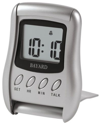 Réveil digital de voyage parlant gris - Bayard