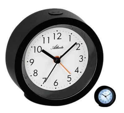 Réveil rond silencieux à quartz sonnerie bip-bip crescendo					Ref : HOA1975