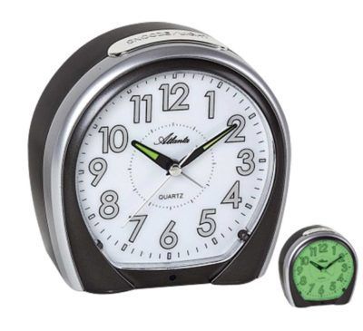 Réveil silencieux à quartz sonnerie sur cloche					Ref : HOA1957