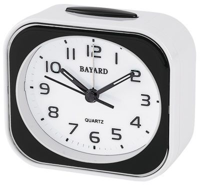 Réveil silencieux carré Bayard bicolore