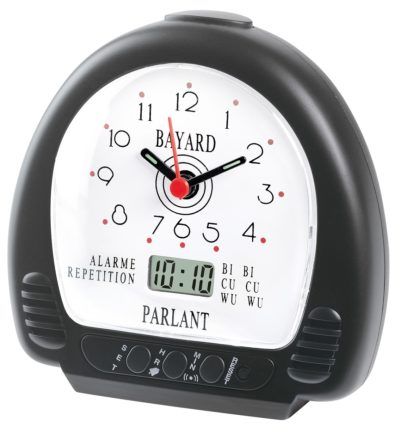 Réveil à quartz parlant noir - Bayard