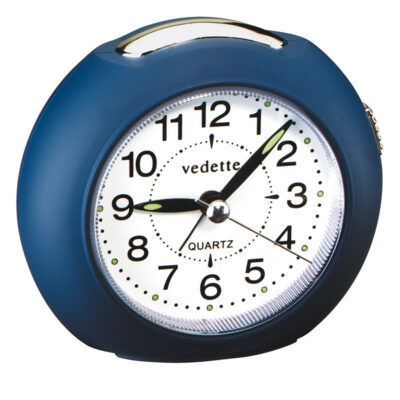 Réveil rond silencieux couleur bleue