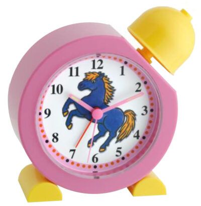 Réveil rouge pour enfant thème cheval