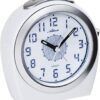 R&eacute;veil silencieux &agrave; quartz blanc sonnerie sur cloche