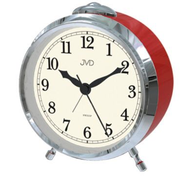 Réveil à quartz silencieux en métal rouge - JVD
