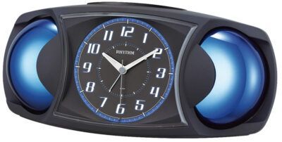 Réveil moderne bleu ultra silencieux sonnerie sur 2 cloches