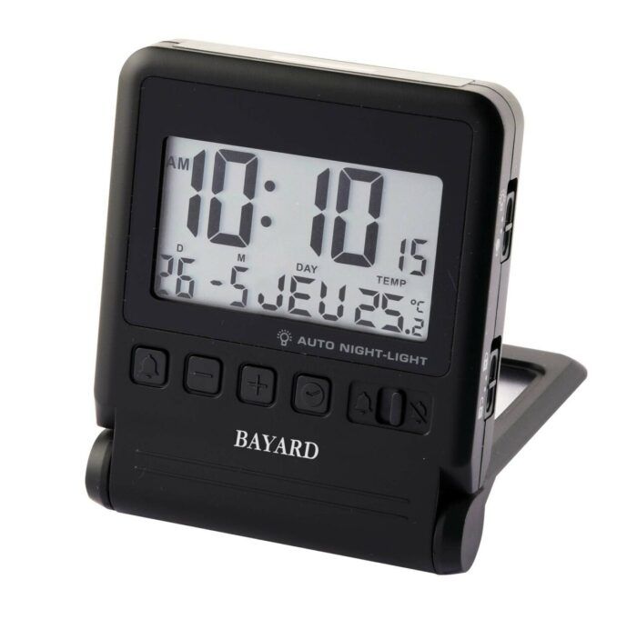 Réveil Digital, LCD Réveil Digital à Piles Grand Ecran avec Température Date Snooze Réveil De